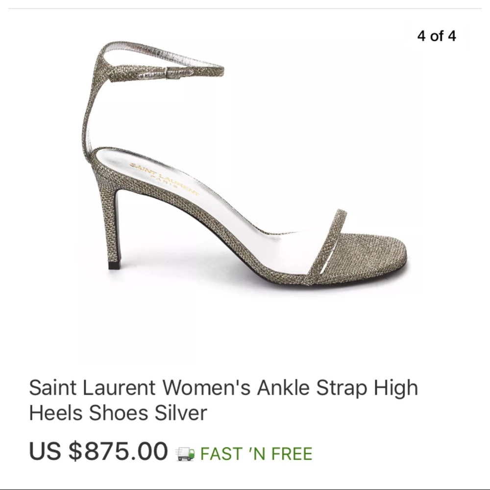Authentic Saint Laurent Glitter Strap Sandals - Picture 4 of 8
